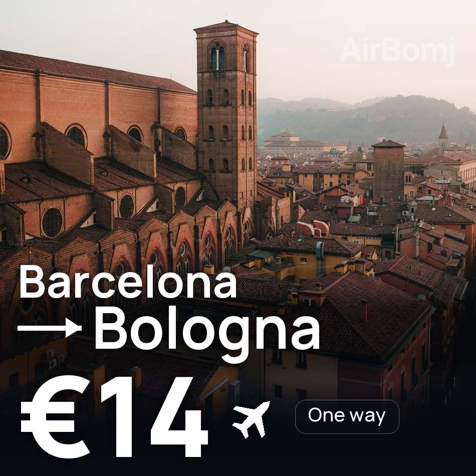 Flugticket: Barcelona — Bologna, €14