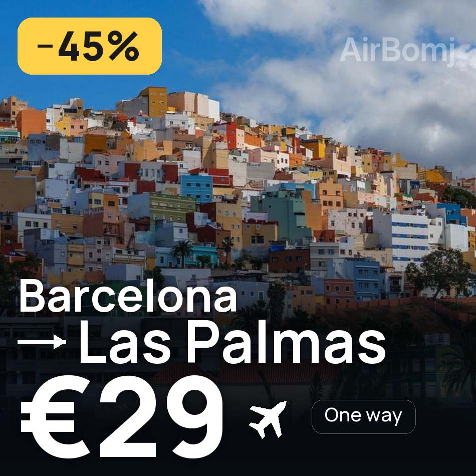 Flugticket: Barcelona — Palmas de Gran Canaria, €29