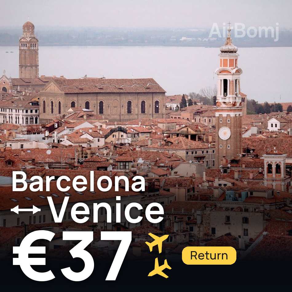 Flugticket: Barcelona — Venedig, €37