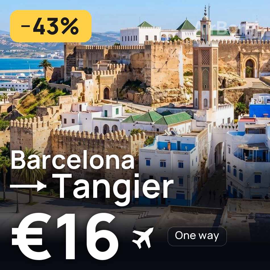 Flugticket: Barcelona — Tanger, €16