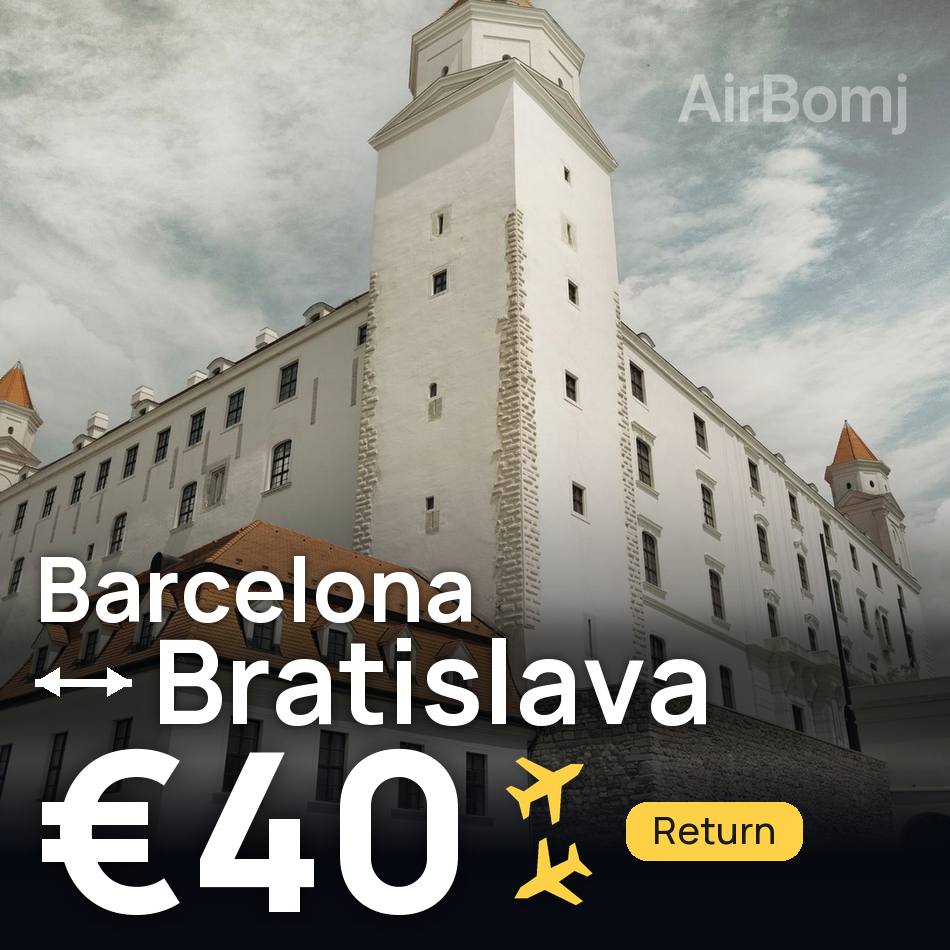 Flugticket: Barcelona — Bratislava, €40