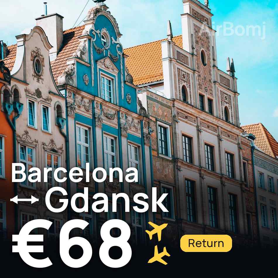 Flugticket: Barcelona — Danzig, €68