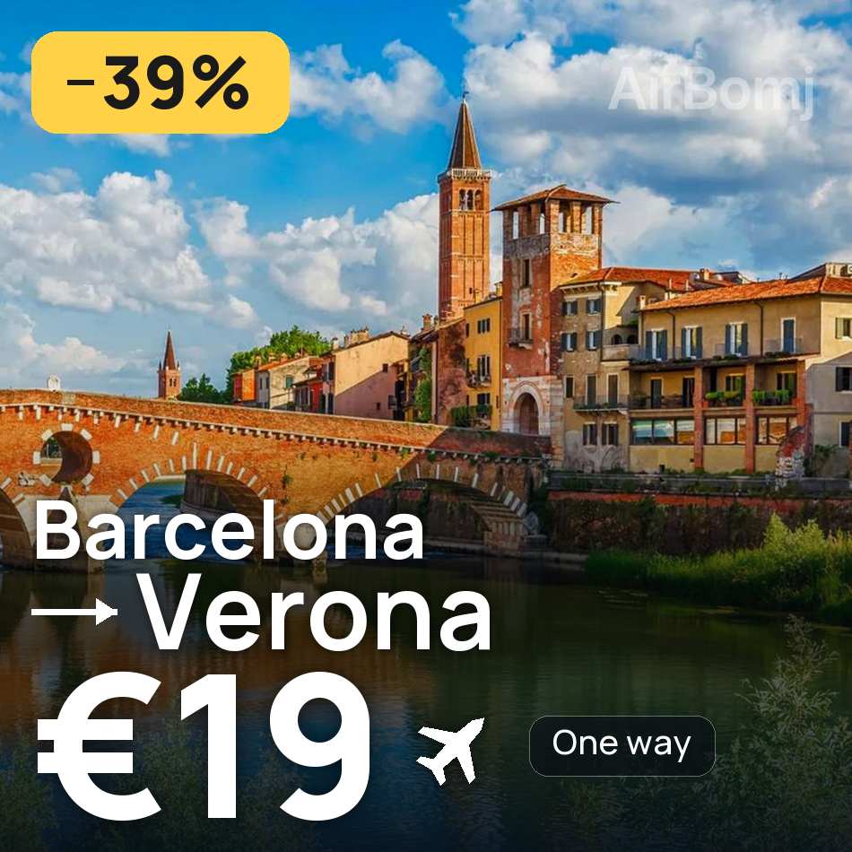Flugticket: Barcelona — Verona, €19