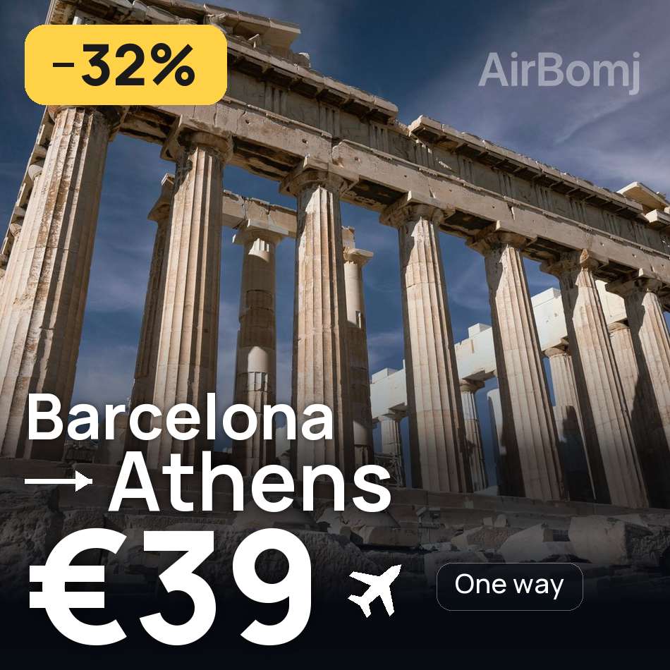 Flugticket: Barcelona — Athen, €39
