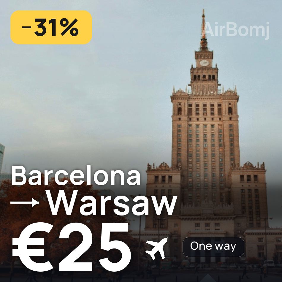 Flugticket: Barcelona — Warschau, €25