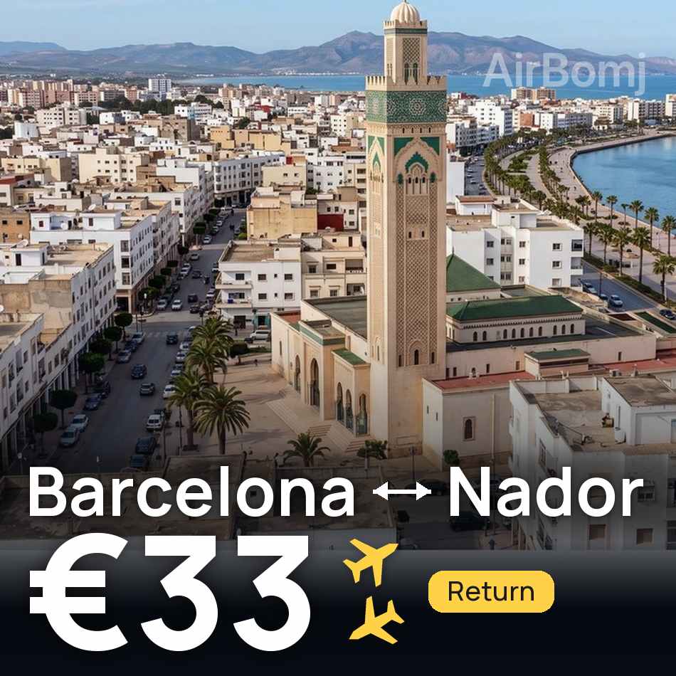 Flugticket: Barcelona — Nador, €33