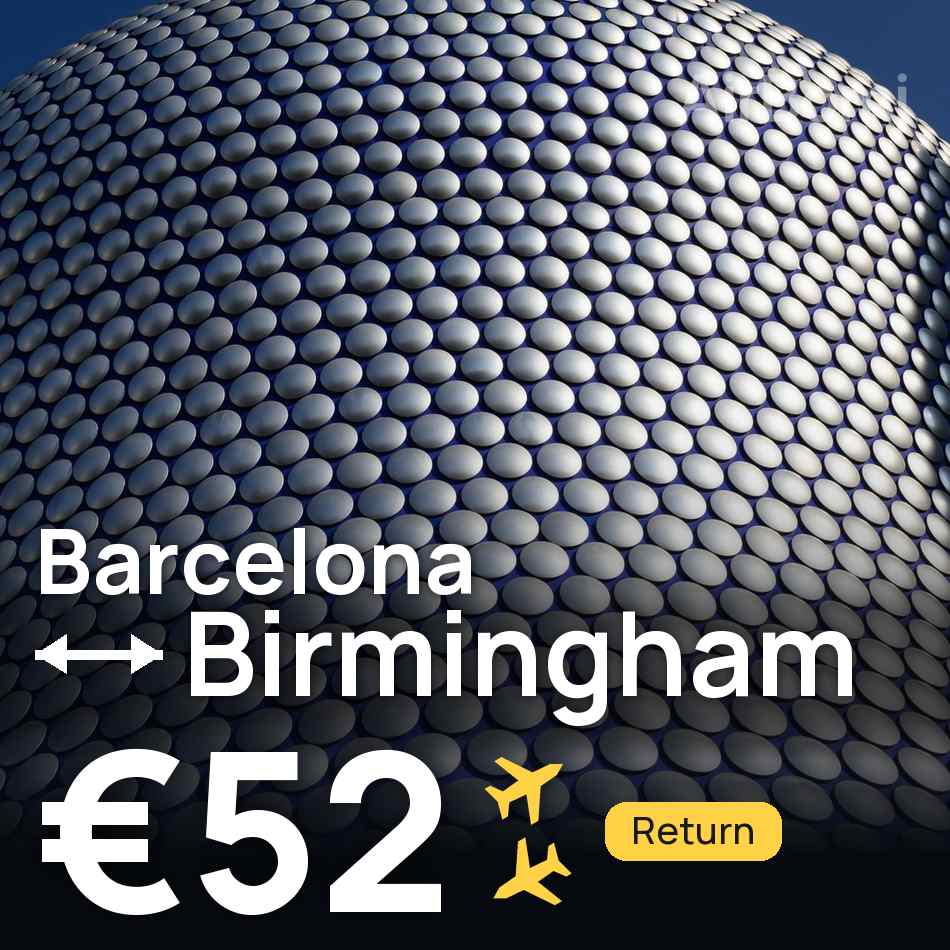 Flugticket: Barcelona — Birmingham, €52