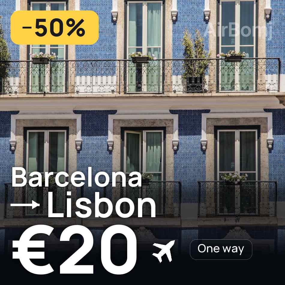 Flugticket: Barcelona — Lissabon, €20