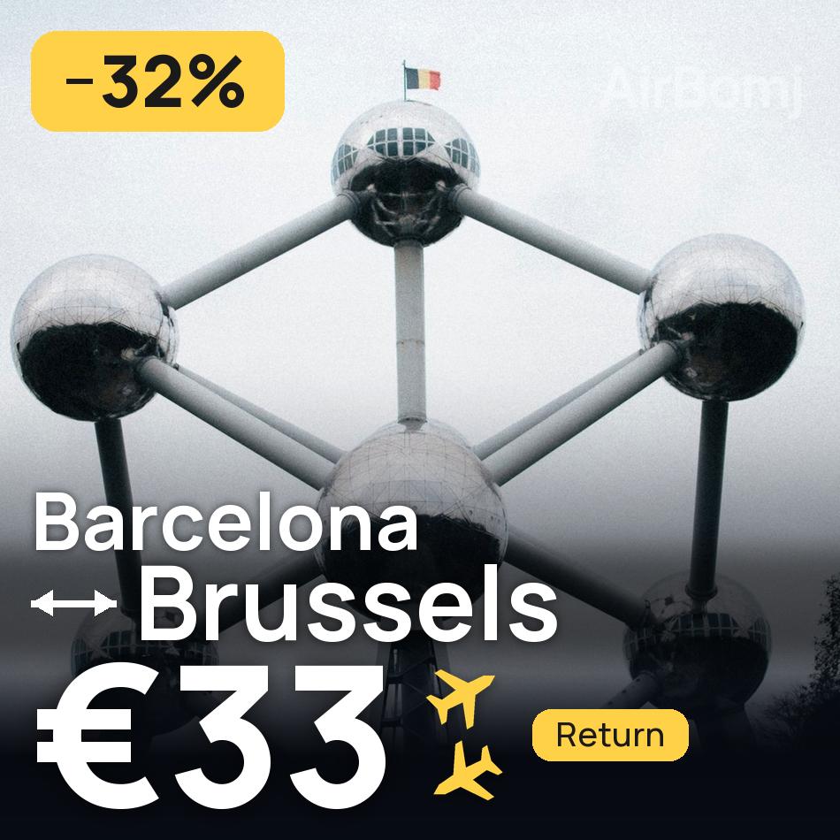 Flugticket: Barcelona — Brüssel, €33