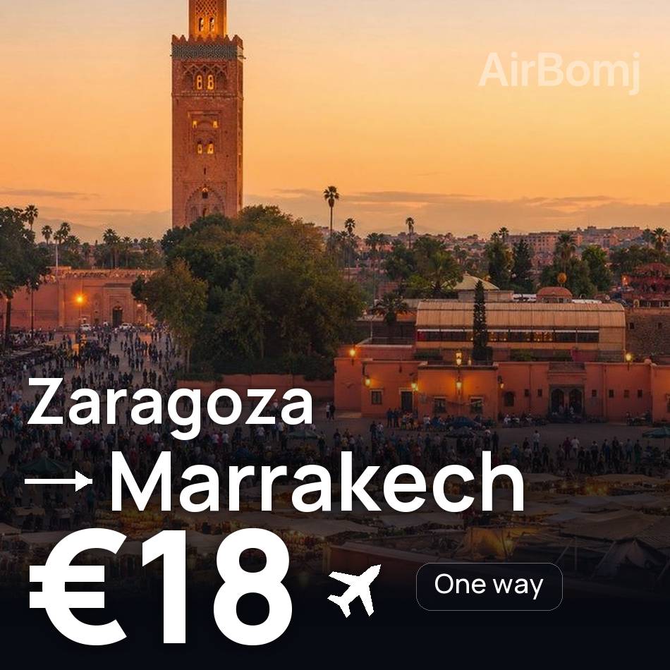 Flugticket: Saragossa — Marrakesh, €18