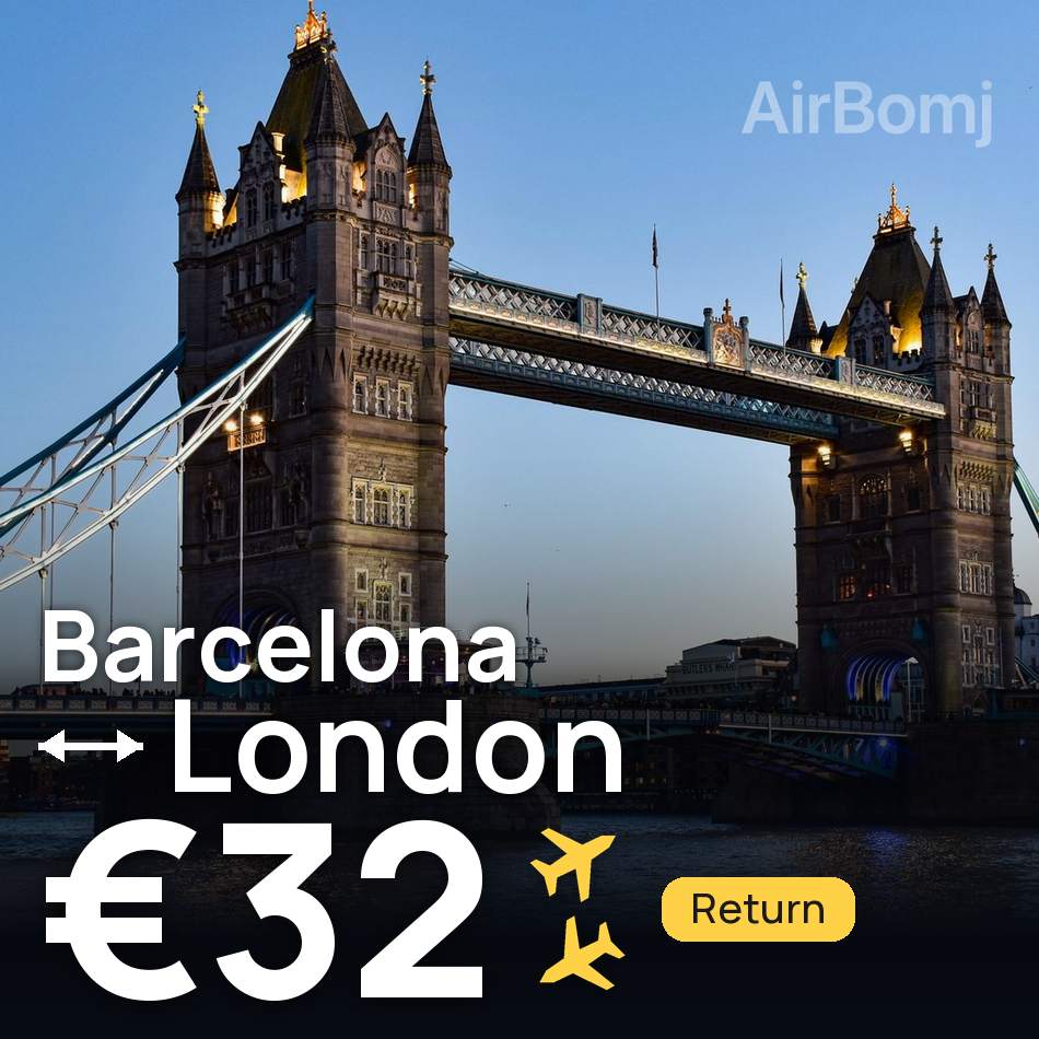 Flugticket: Barcelona — London, €32