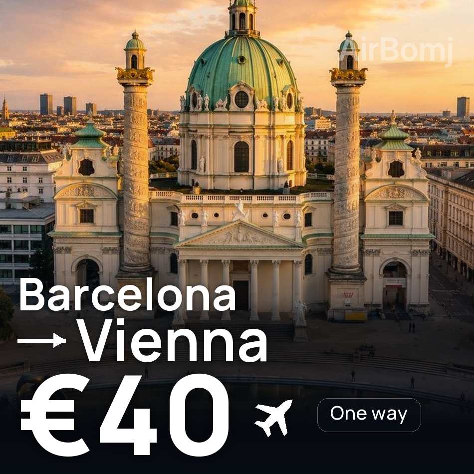 Flugticket: Barcelona — Wien, €40