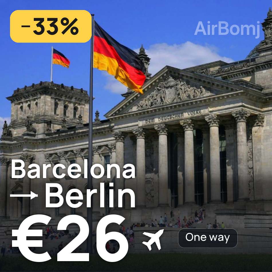 Flugticket: Barcelona — Berlin, €26