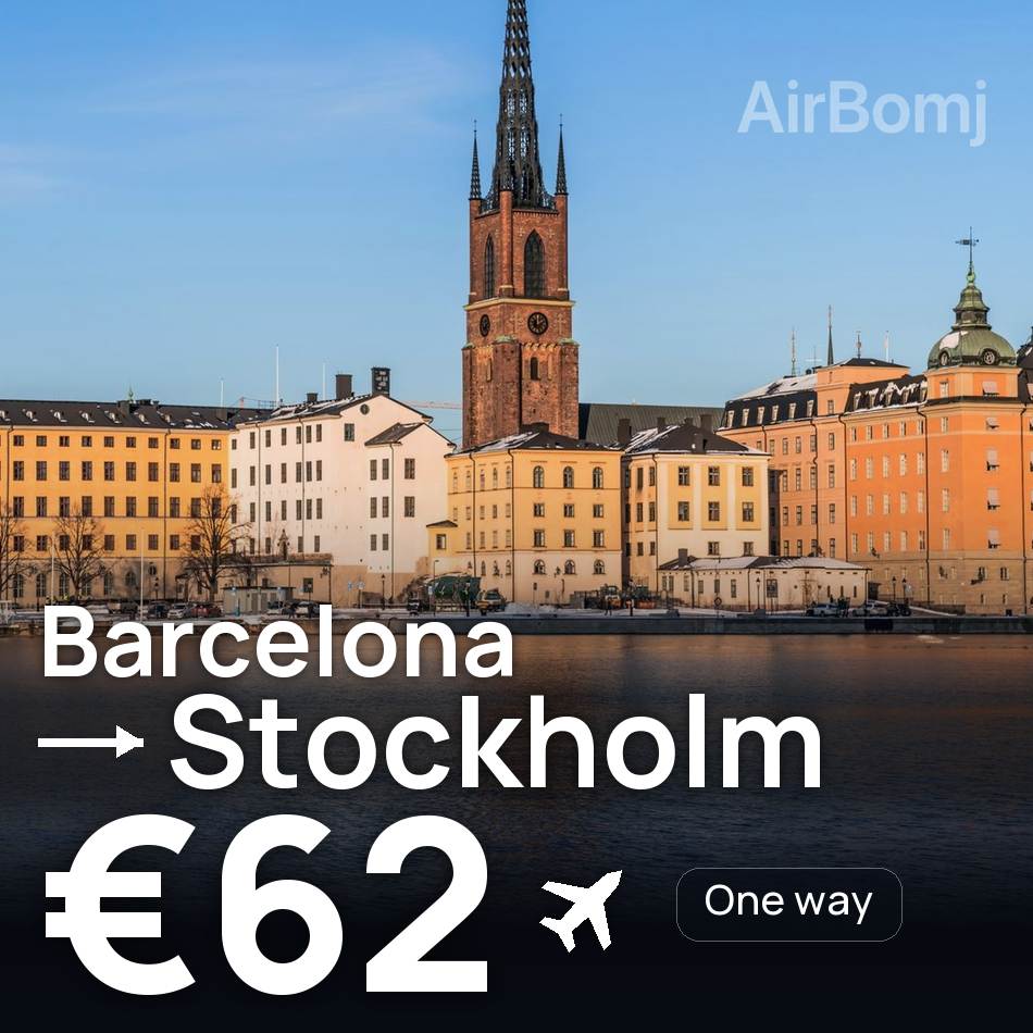 Flugticket: Barcelona — Stockholm, €62