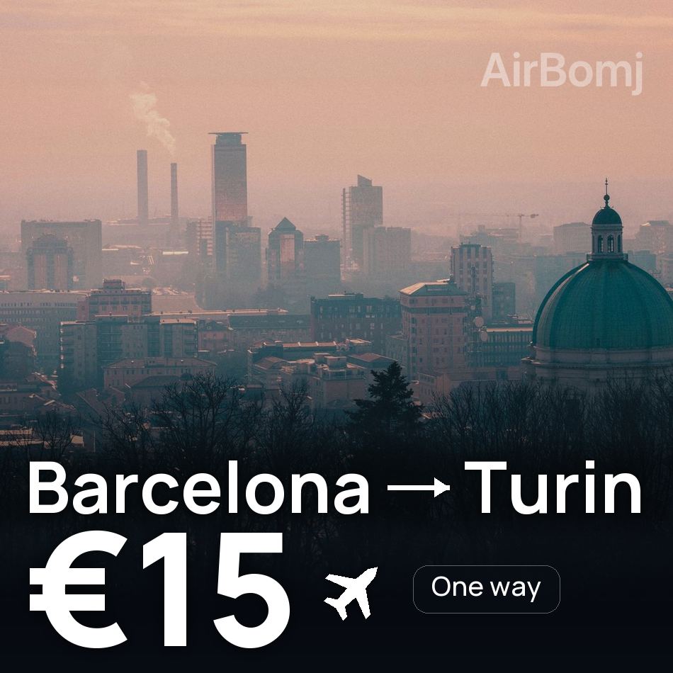 Flugticket: Barcelona — Turin, €15