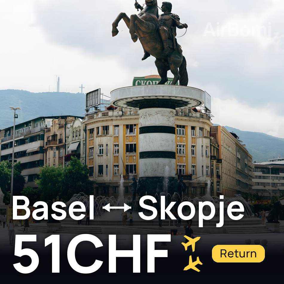 تذكرة طيران: بازل — سكوبيه، 51CHF