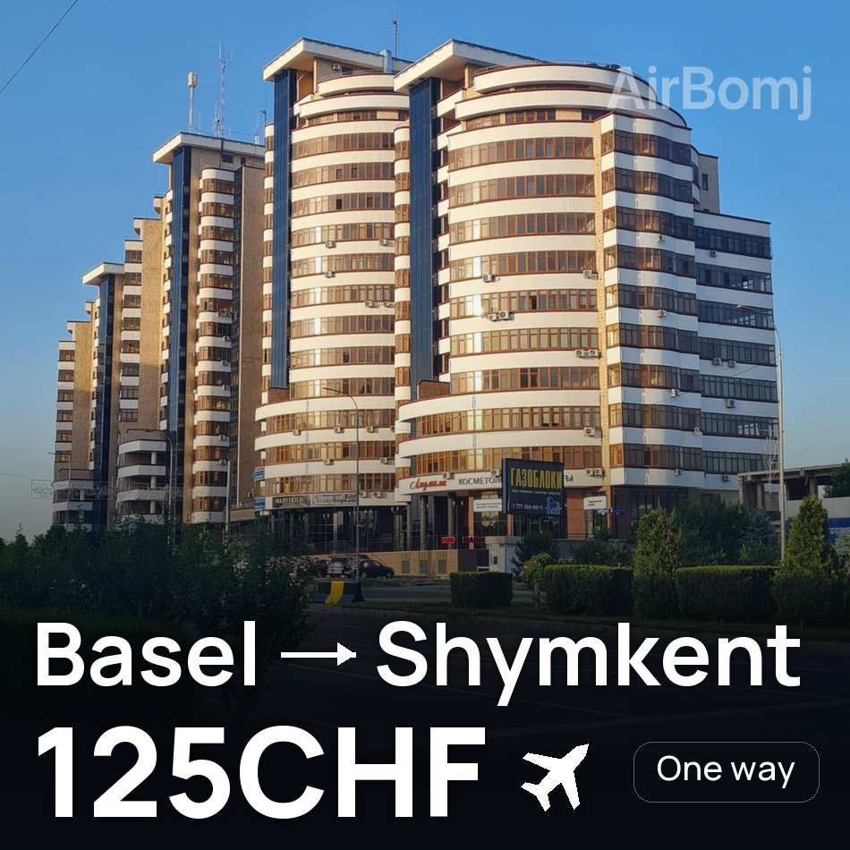تذكرة طيران: بازل — Shymkent، 125CHF