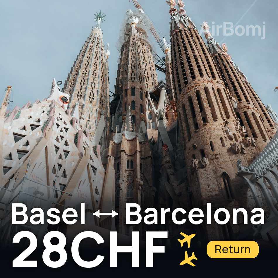 تذكرة طيران: بازل — برشلونة، 28CHF