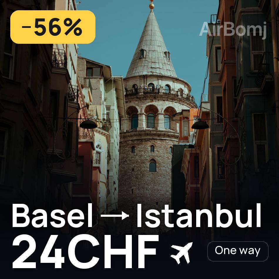 تذكرة طيران: بازل — إسطنبول، 24CHF