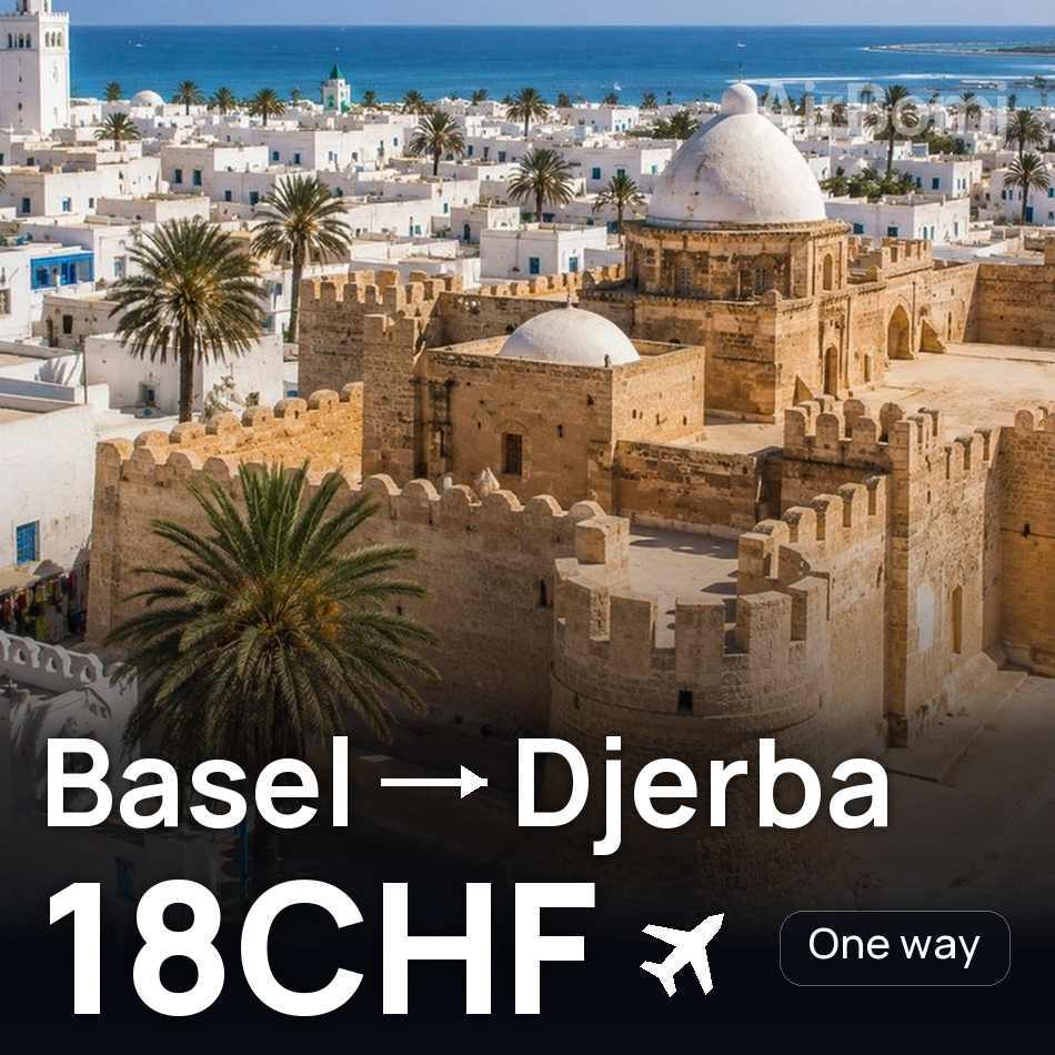 تذكرة طيران: بازل — جربة، 18CHF