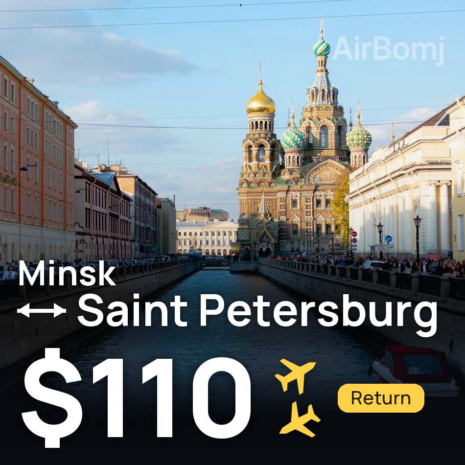 Biglietto aereo: Minsk — San Pietroburgo, $110