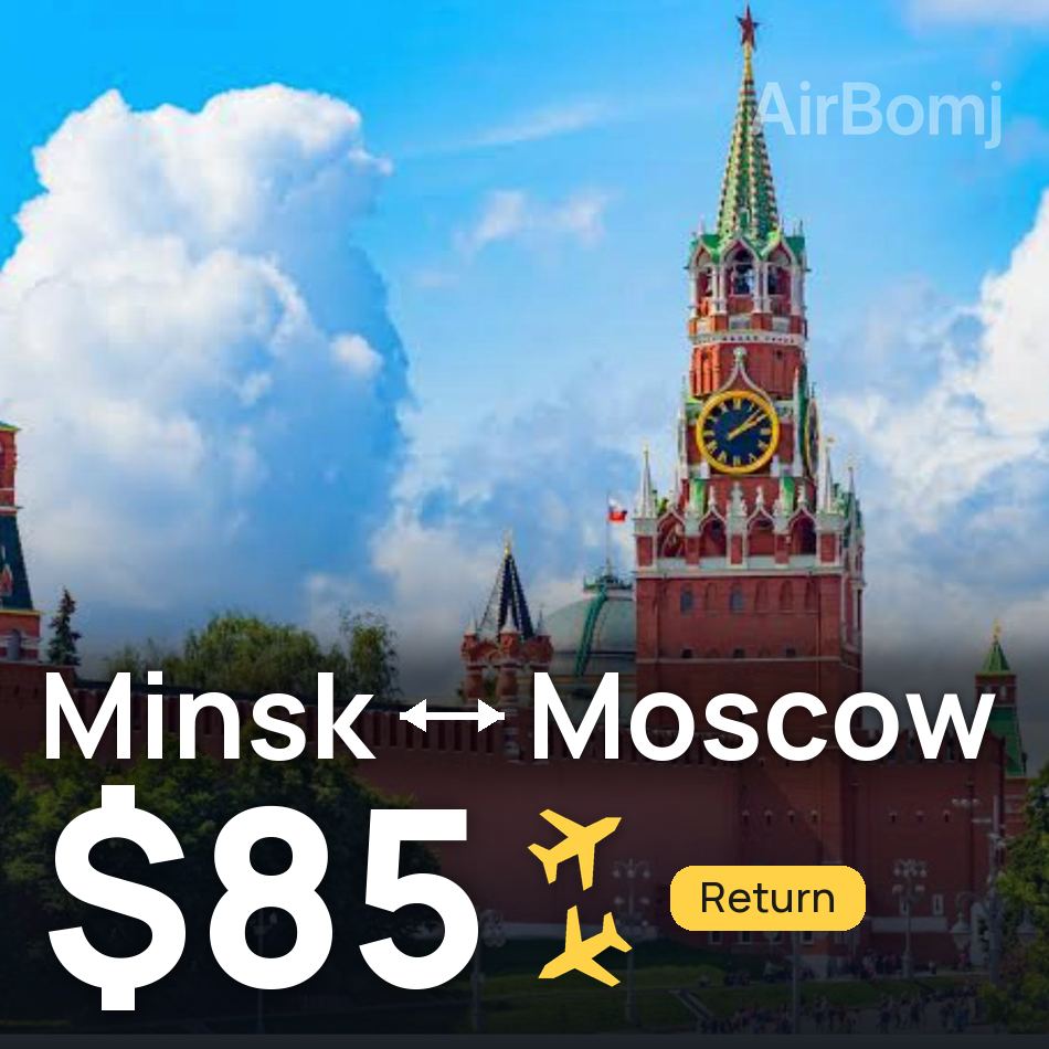 Bilet lotniczy: Mińsk — Moskwa, $85