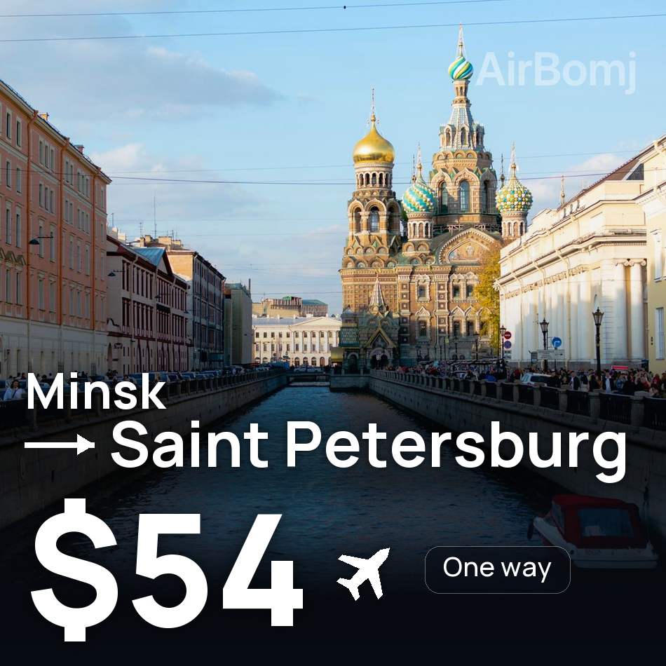 Biglietto aereo: Minsk — San Pietroburgo, $54