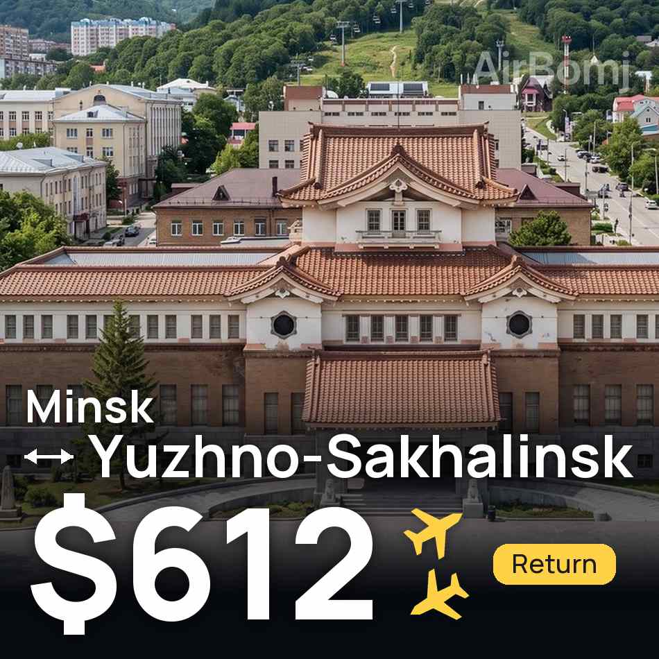 Billete de avión: Minsk — Yuzhno-Sajalinsk, $612