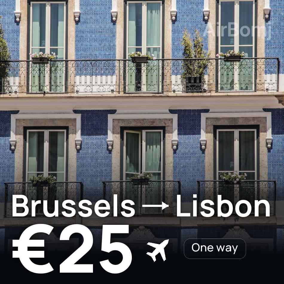 تذكرة طيران: بروكسل — لشبونه، €25