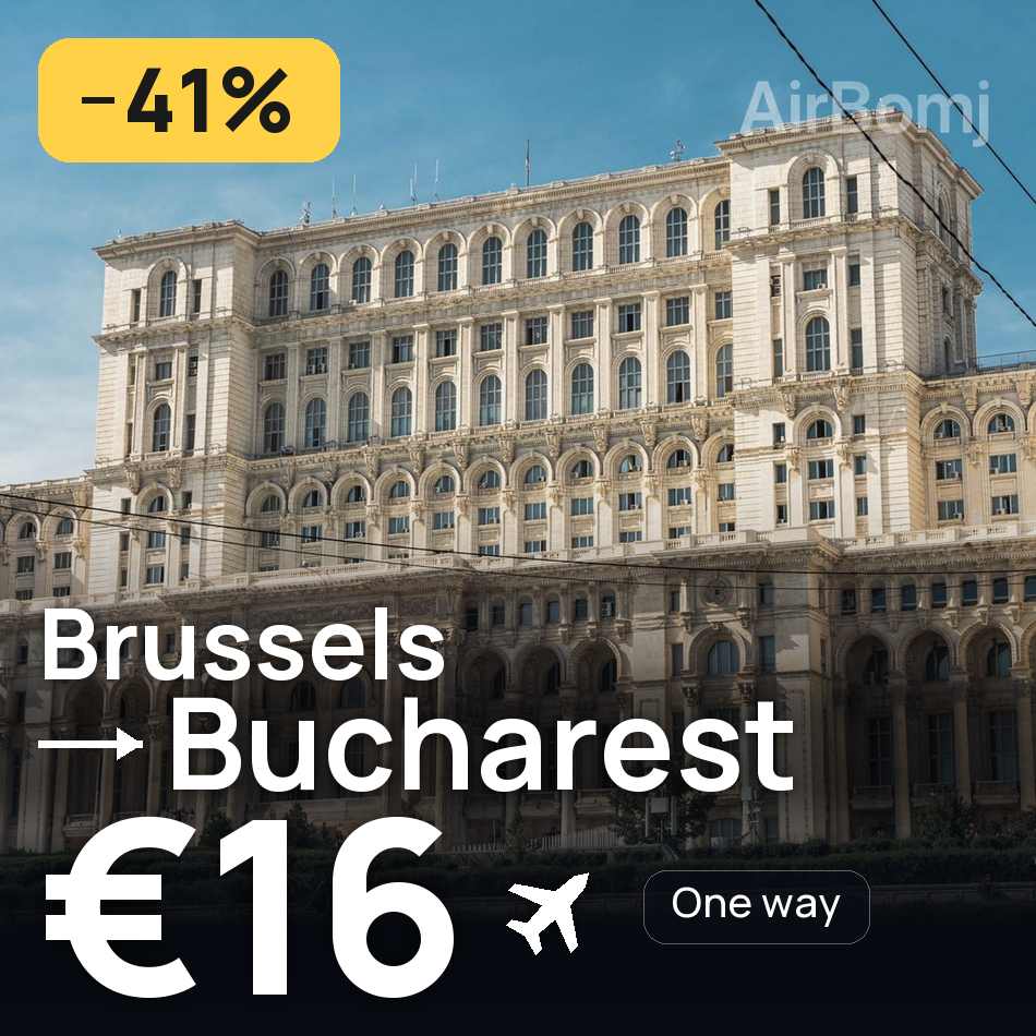 تذكرة طيران: بروكسل — بوخارست، €16