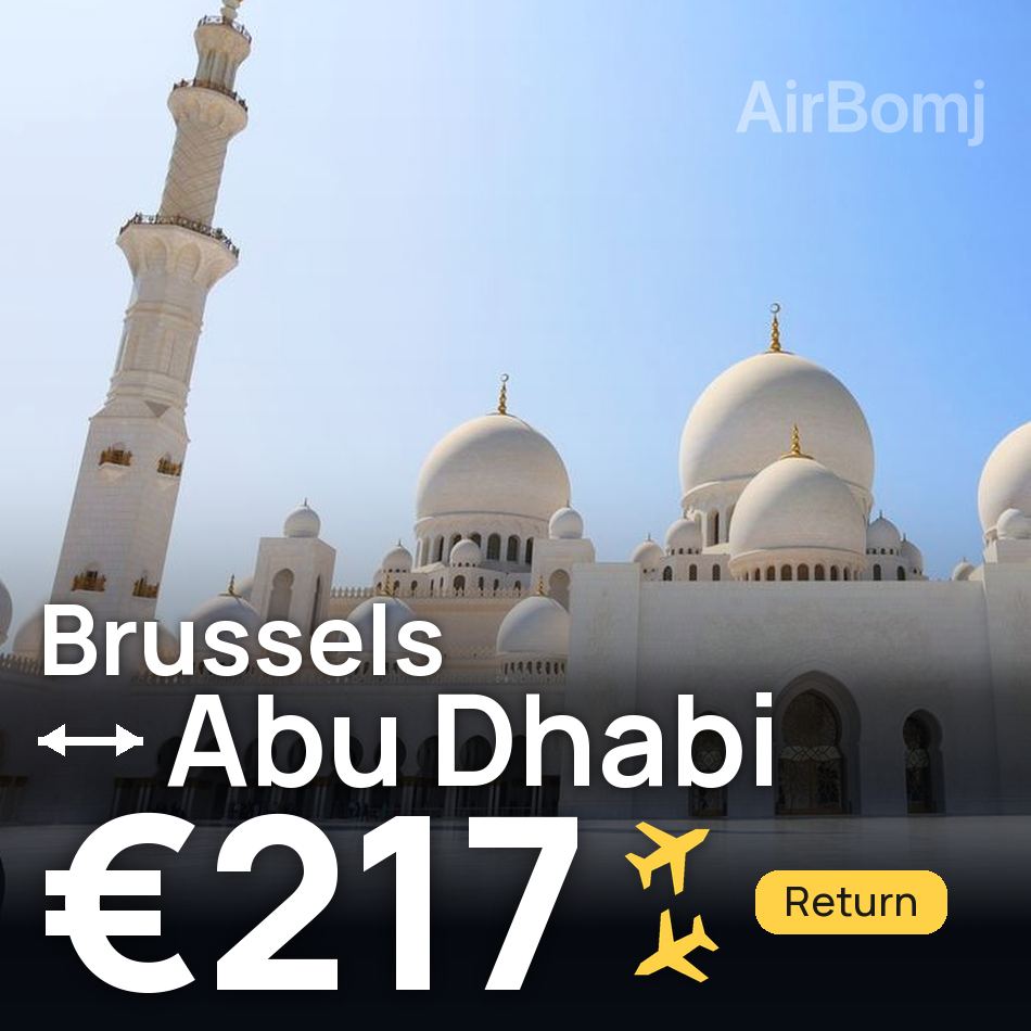 تذكرة طيران: بروكسل — أبو ظبي، €217