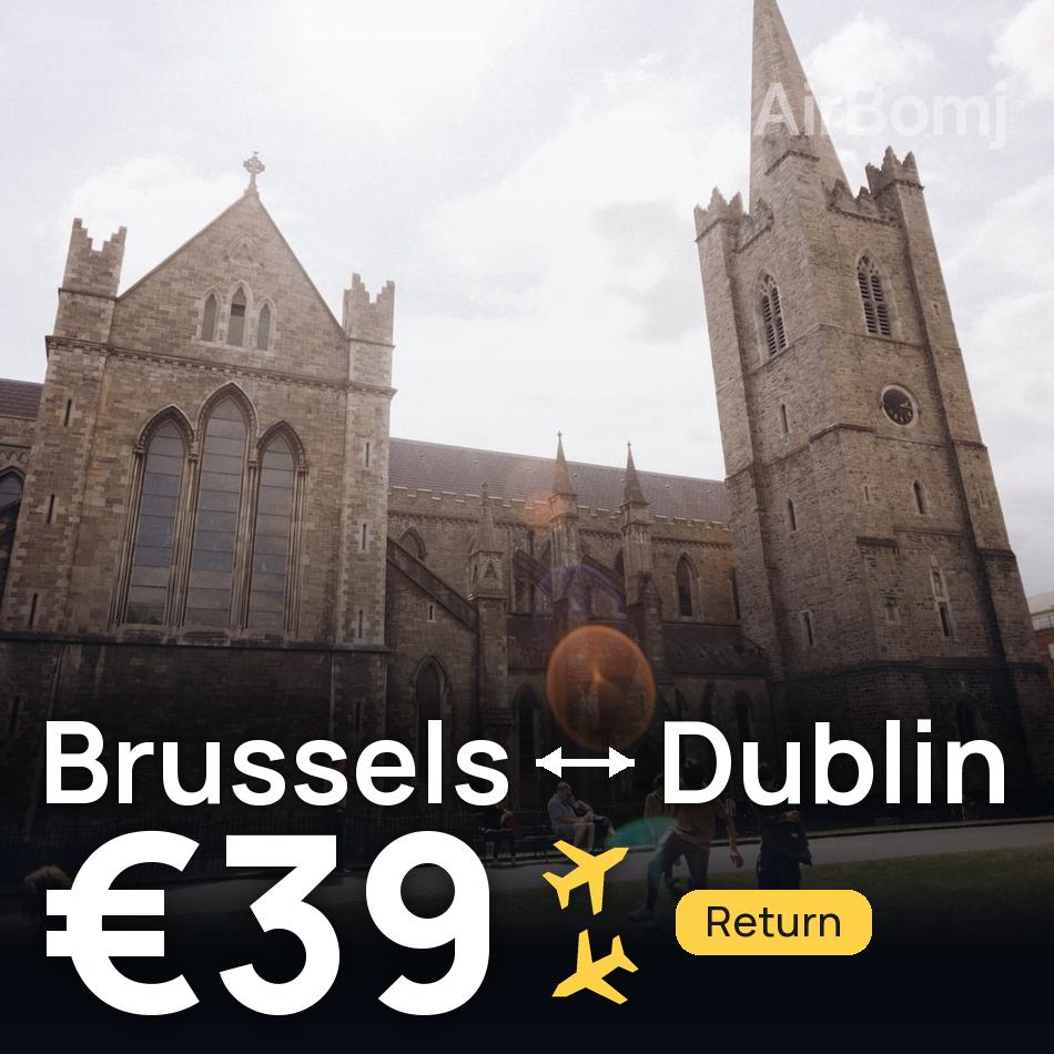 تذكرة طيران: بروكسل — دبلن، €39