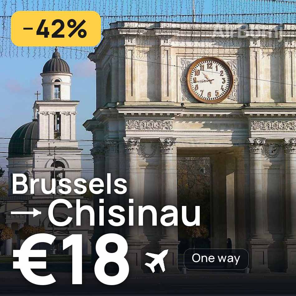 تذكرة طيران: بروكسل — كيشيناو، €18