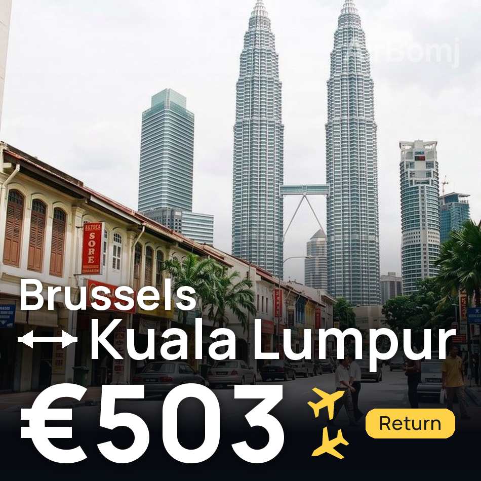 تذكرة طيران: بروكسل — كوالالمبور، €503