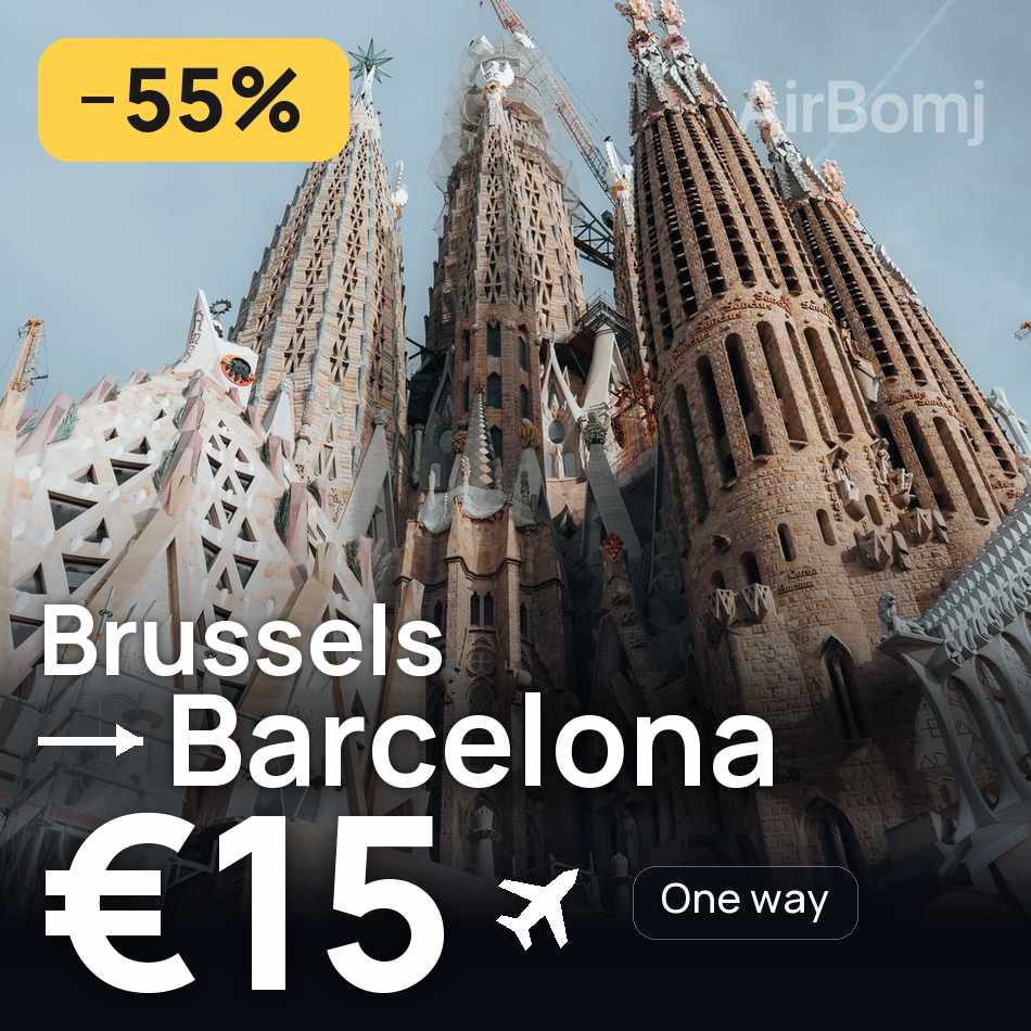 Billet d'avion : Bruxelles — Barcelone, €15