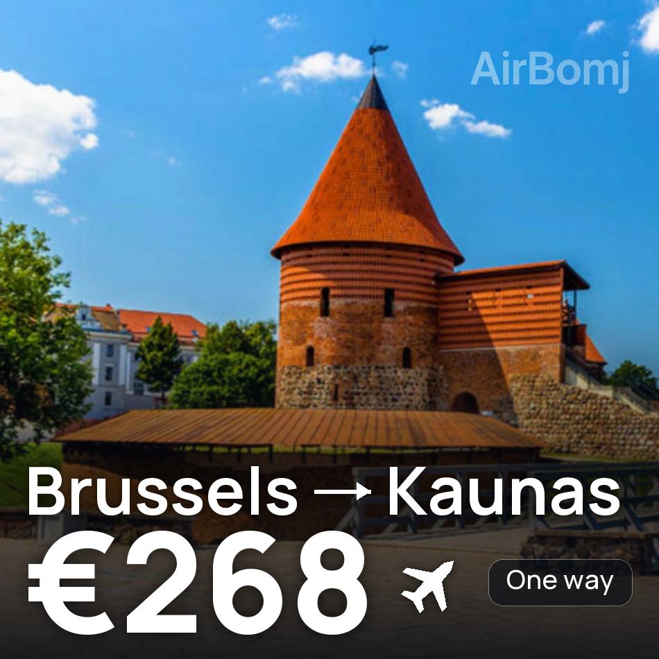 تذكرة طيران: بروكسل — كاوناس، €268