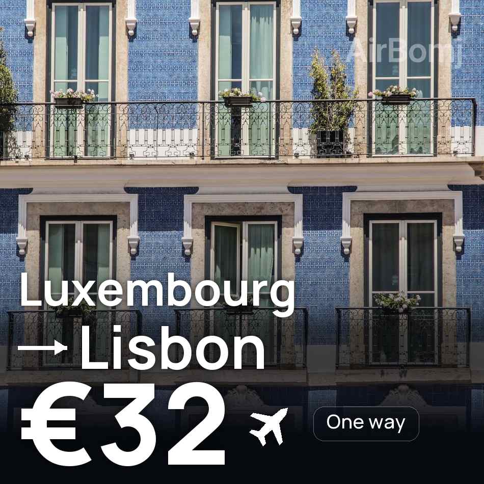 تذكرة طيران: لوكسمبورغ — لشبونه، €32