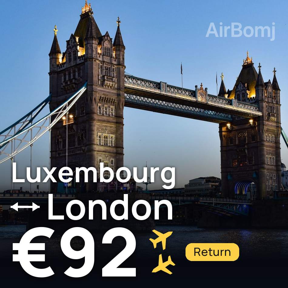 Billet d'avion : Luxembourg — Londres, €92