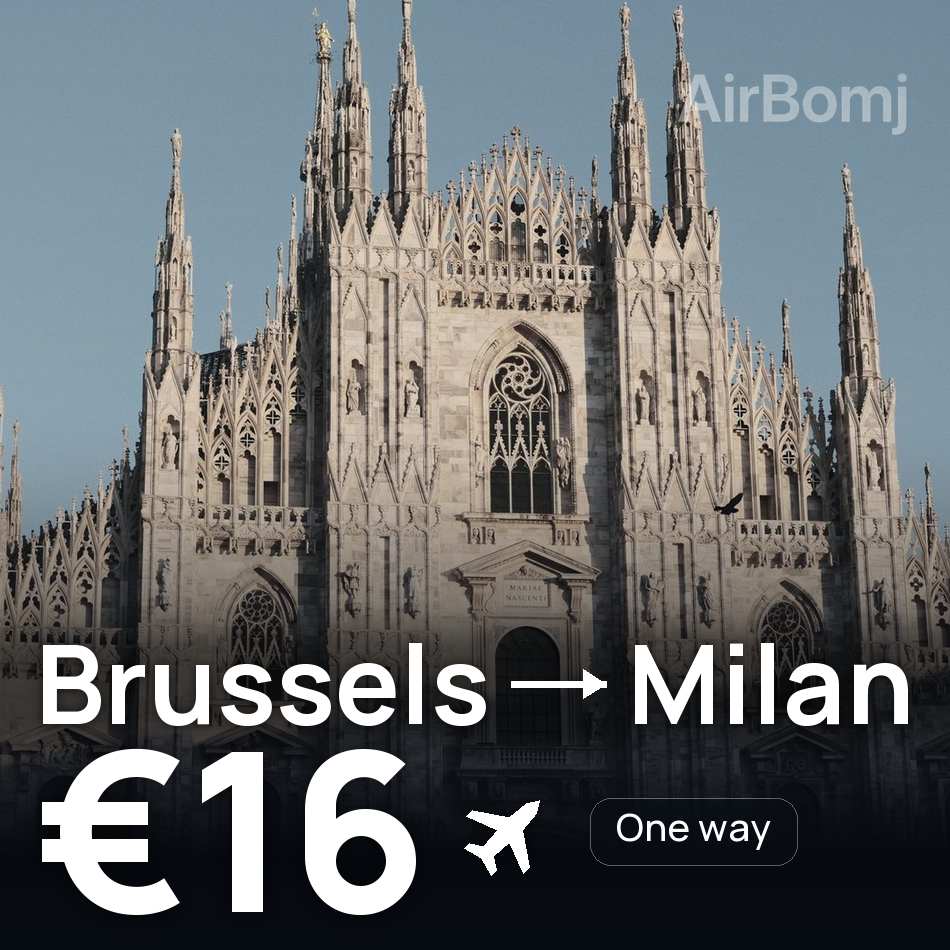 تذكرة طيران: بروكسل — ميلانو، €16