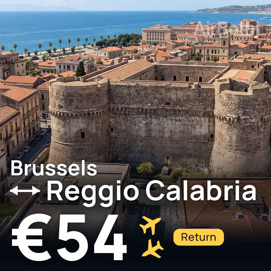 تذكرة طيران: بروكسل — ريجو كالابريا، €54