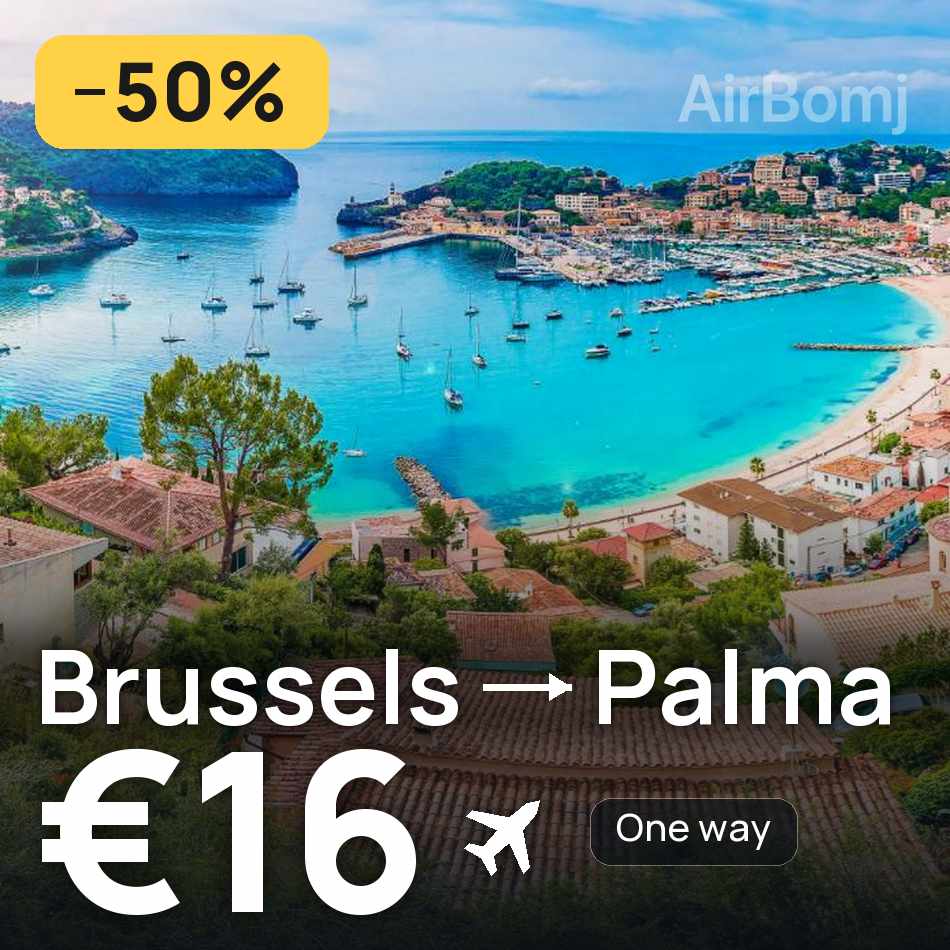 تذكرة طيران: بروكسل — بالما مايوركا، €16