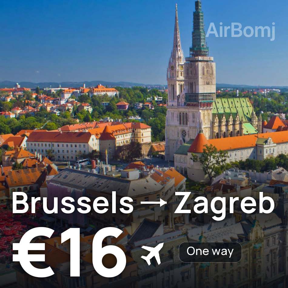 تذكرة طيران: بروكسل — زغرب، €16