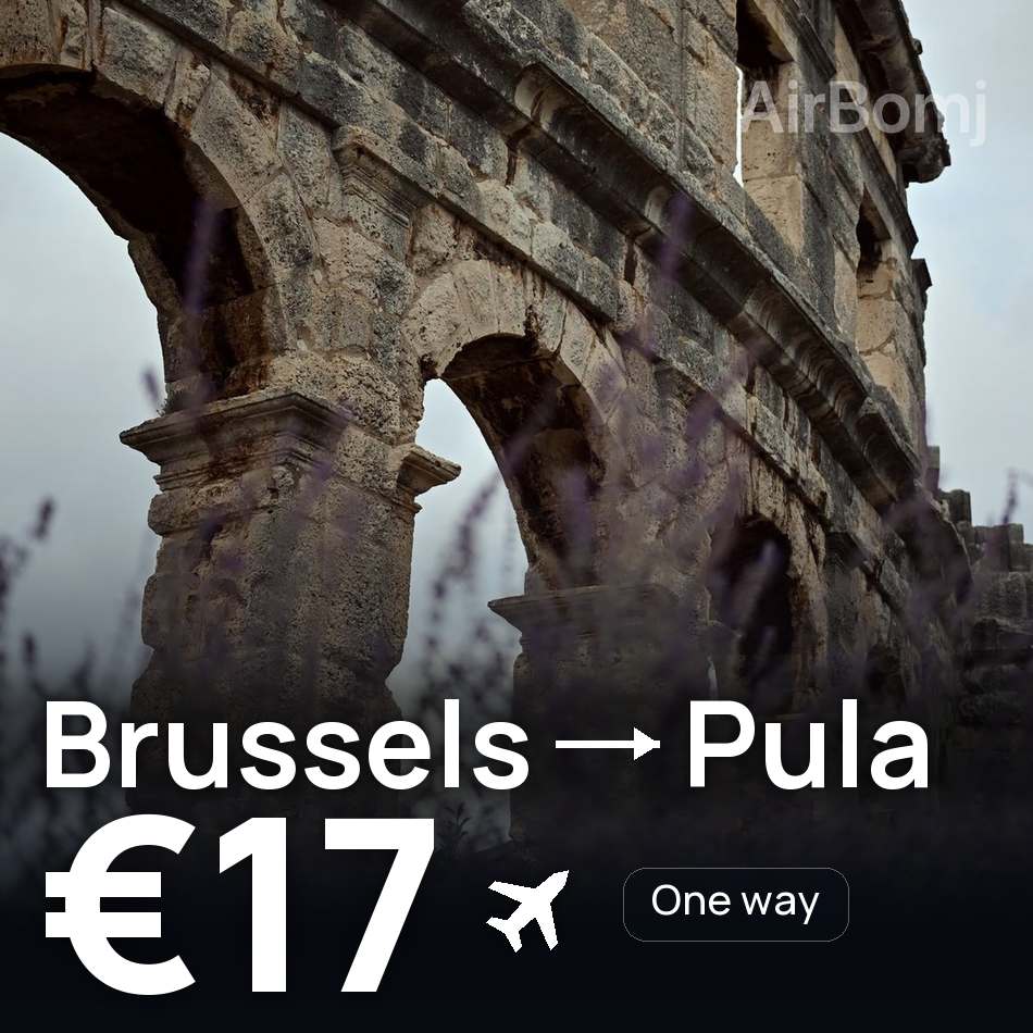 تذكرة طيران: بروكسل — بولا، €17