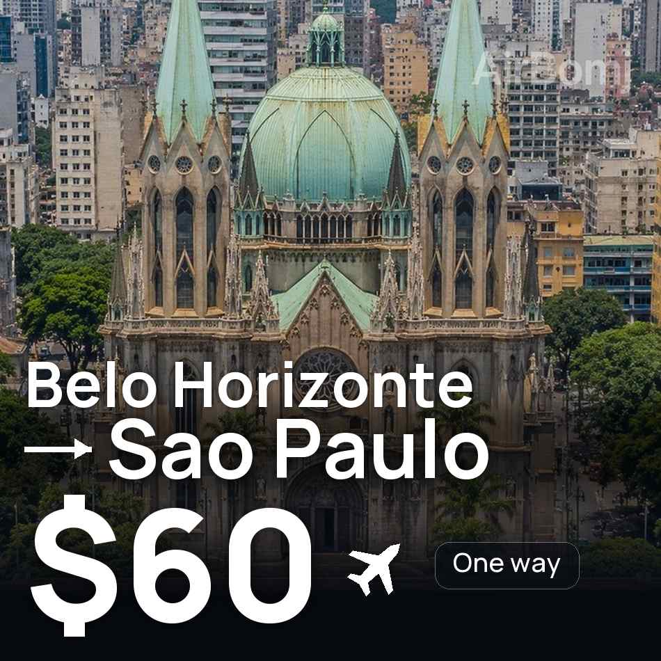 Bilet de avion: Belo Horizonte — Sao Paulo, $60