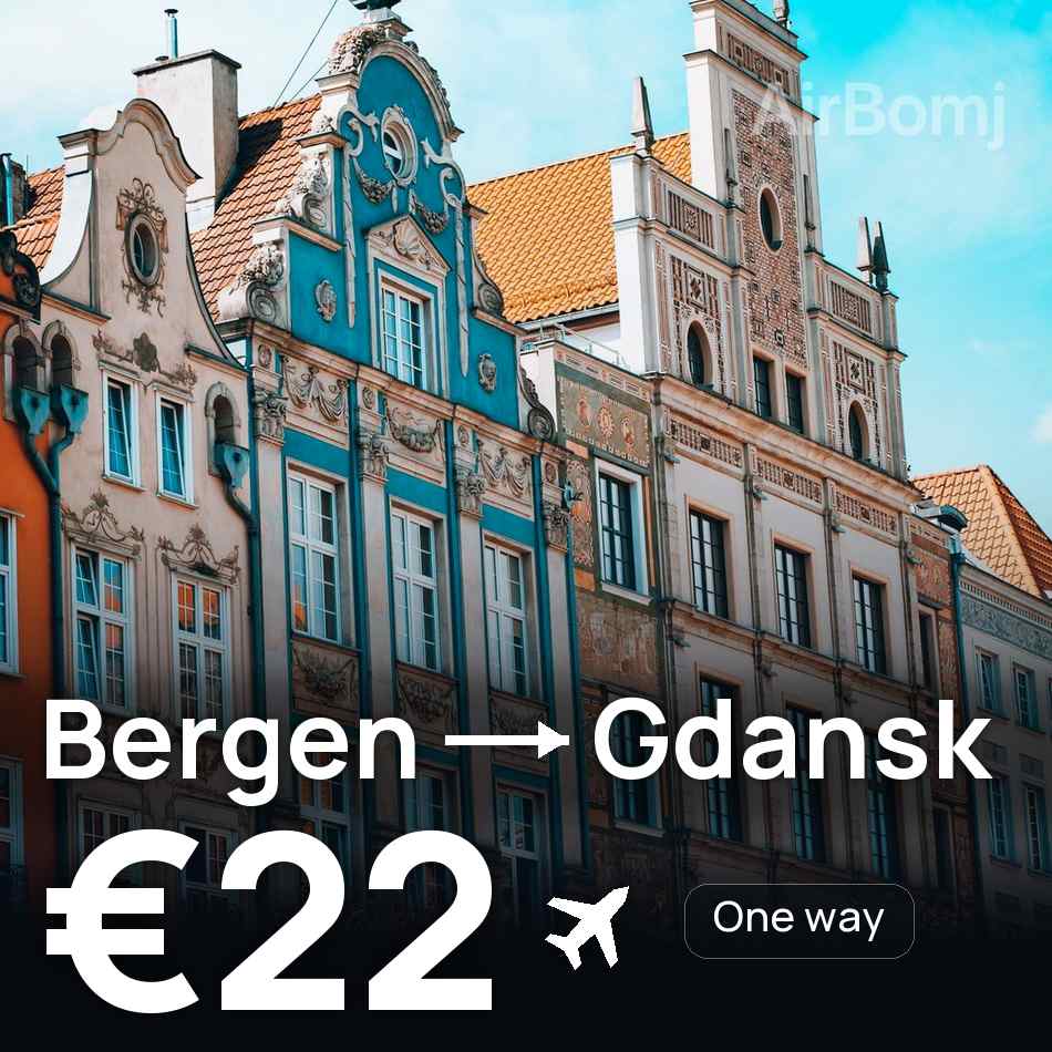 Billet d'avion : Bergen — Gdańsk, €22