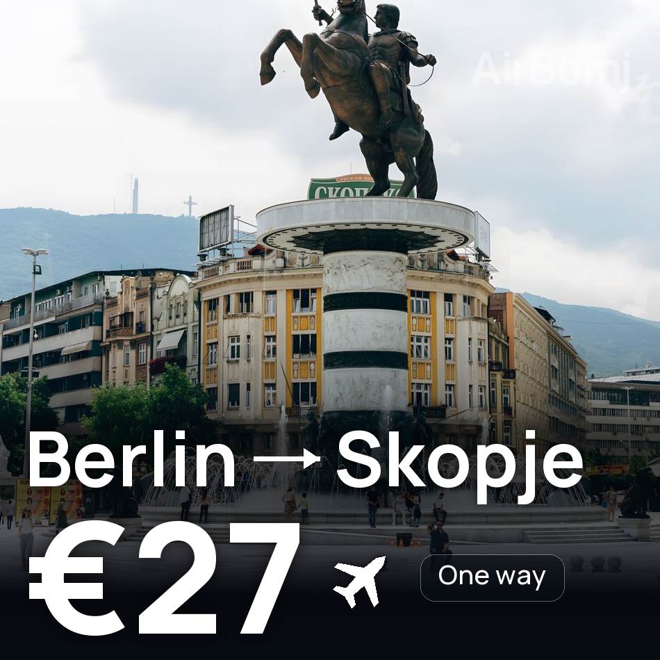 تذكرة طيران: برلين — سكوبيه، €27