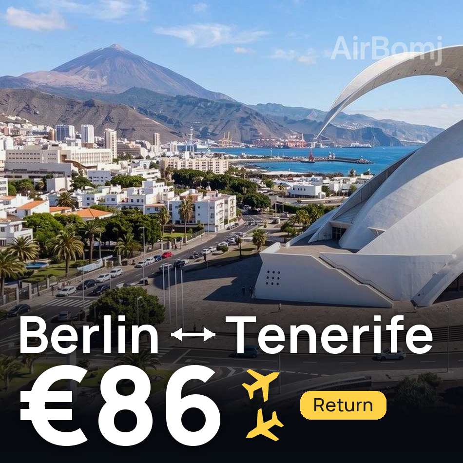 تذكرة طيران: برلين — تنريفي، €86