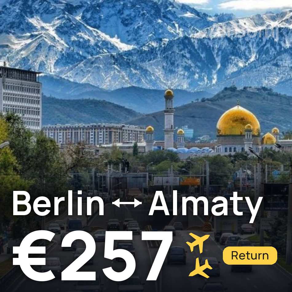 تذكرة طيران: برلين — ألماطة، €257