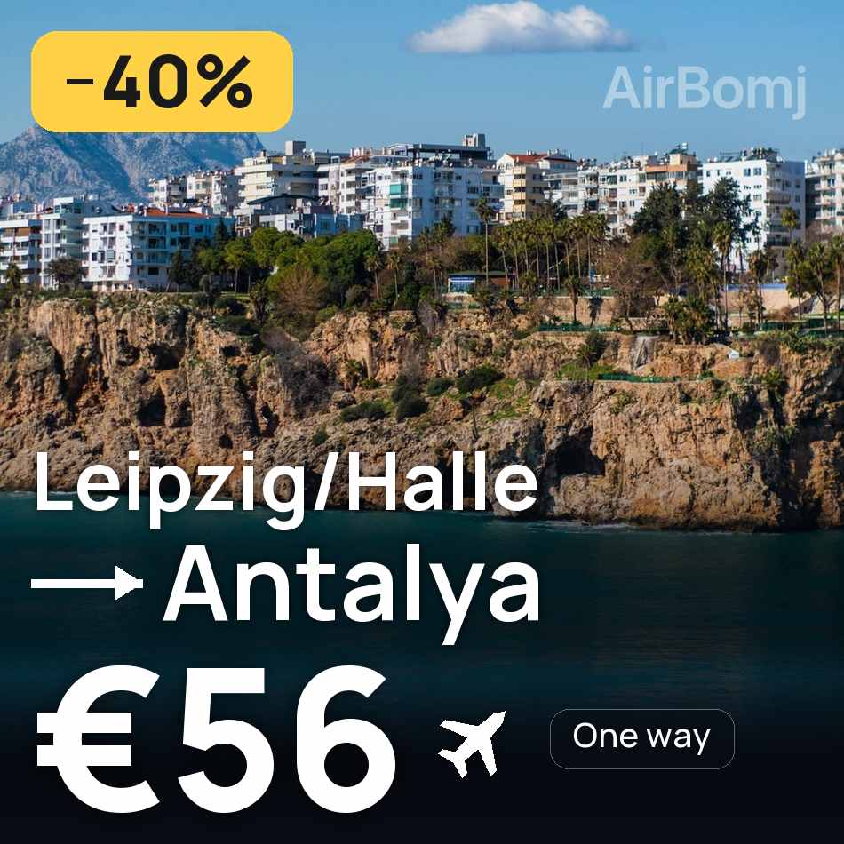تذكرة طيران: لايبزيج — أنطالية، €56
