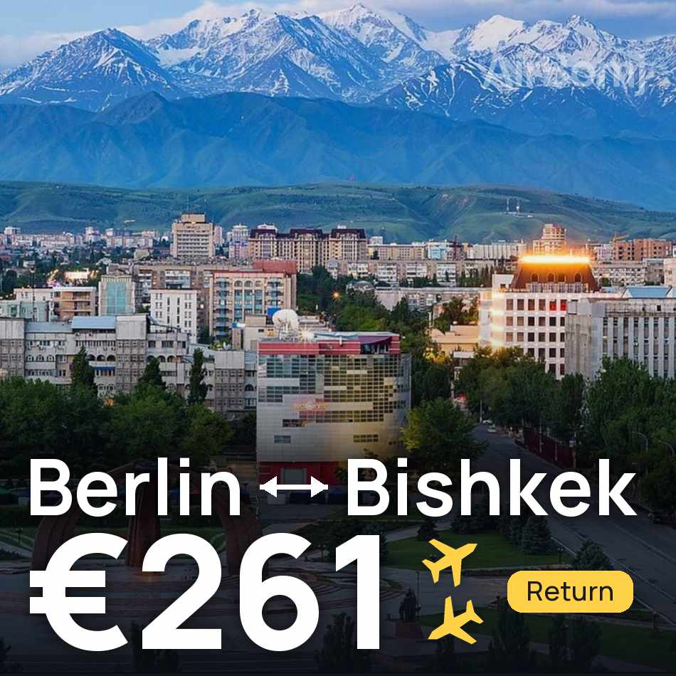 تذكرة طيران: برلين — بيشكك، €261